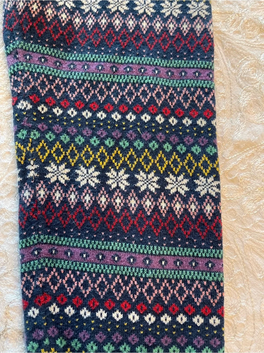 VGUC GAP Kids Fair Isle Knit Leggings - Navy Multi Sz L (10-12).